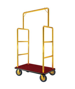 Xe đẩy khách sạn 4 bánh đẩy hành lý mạ vàng XDHL-3