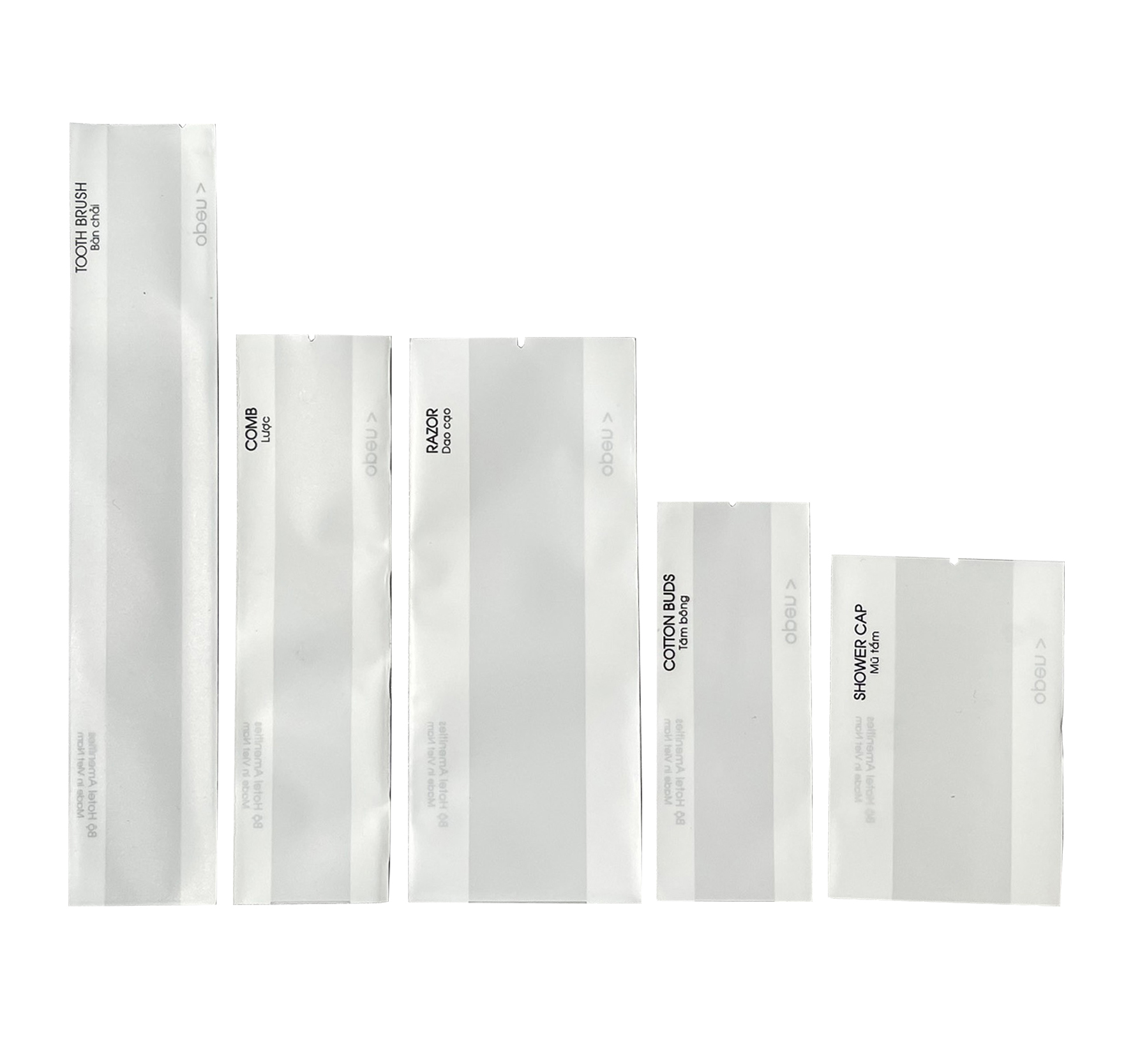 Bao bì đồ dùng tiêu hao khách sạn chất liệu nhựa comfort