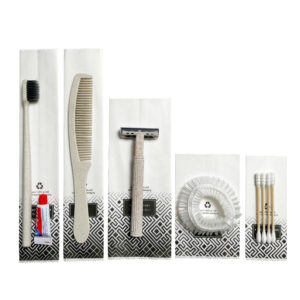 Bộ đồ amenities khách sạn set 5 món túi giấy trắng lõi lúa mạch