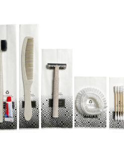 Bộ đồ amenities khách sạn set 5 món túi giấy trắng lõi lúa mạch