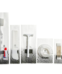 Bộ đồ amenities khách sạn set 5 món túi giấy trắng lõi nhựa trắng