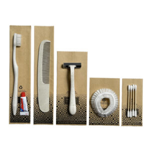 Bộ đồ amenities khách sạn set 5 món túi giấy kraft lõi lúa mạch 1