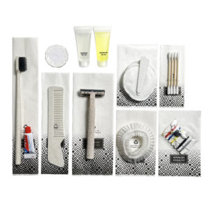 Bộ đồ amenities khách sạn combo 10 món túi giấy trắng lõi lúa mạch