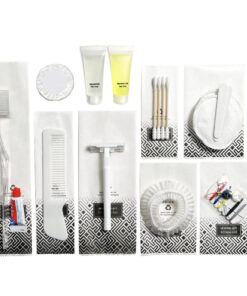 Bộ đồ amenities khách sạn combo 10 món túi giấy trắng lõi nhựa trắng