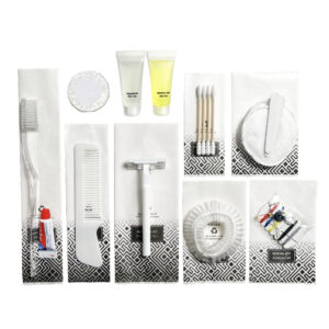 Bộ đồ amenities khách sạn combo 10 món túi giấy trắng lõi nhựa trắng