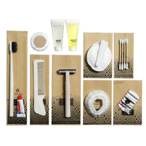 Bộ đồ amenities khách sạn combo 10 món túi kraft lõi lúa mạch