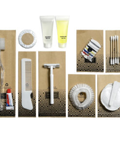 Bộ đồ amenities khách sạn combo 10 món túi kraft lõi nhựa trắng