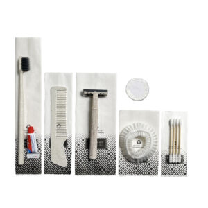 Bộ đồ amenities khách sạn combo 6 món túi giấy trắng lõi lúa mạch