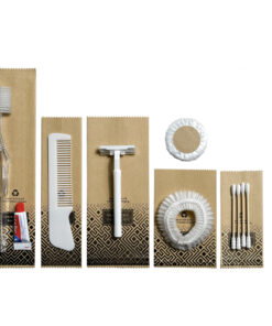 Bộ đồ amenities khách sạn combo 6 món túi kraft lõi nhựa trắng