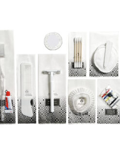 Bộ đồ amenities khách sạn combo 8 món túi giấy trắng lõi nhựa trắng