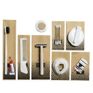 Bộ đồ amenities khách sạn combo 8 món túi kraft lõi lúa mạch