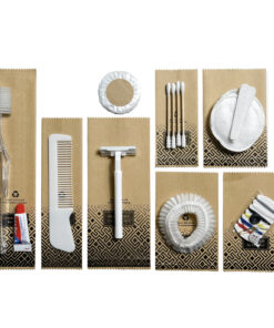 Bộ đồ amenities khách sạn combo 8 món túi kraft lõi nhựa trắng