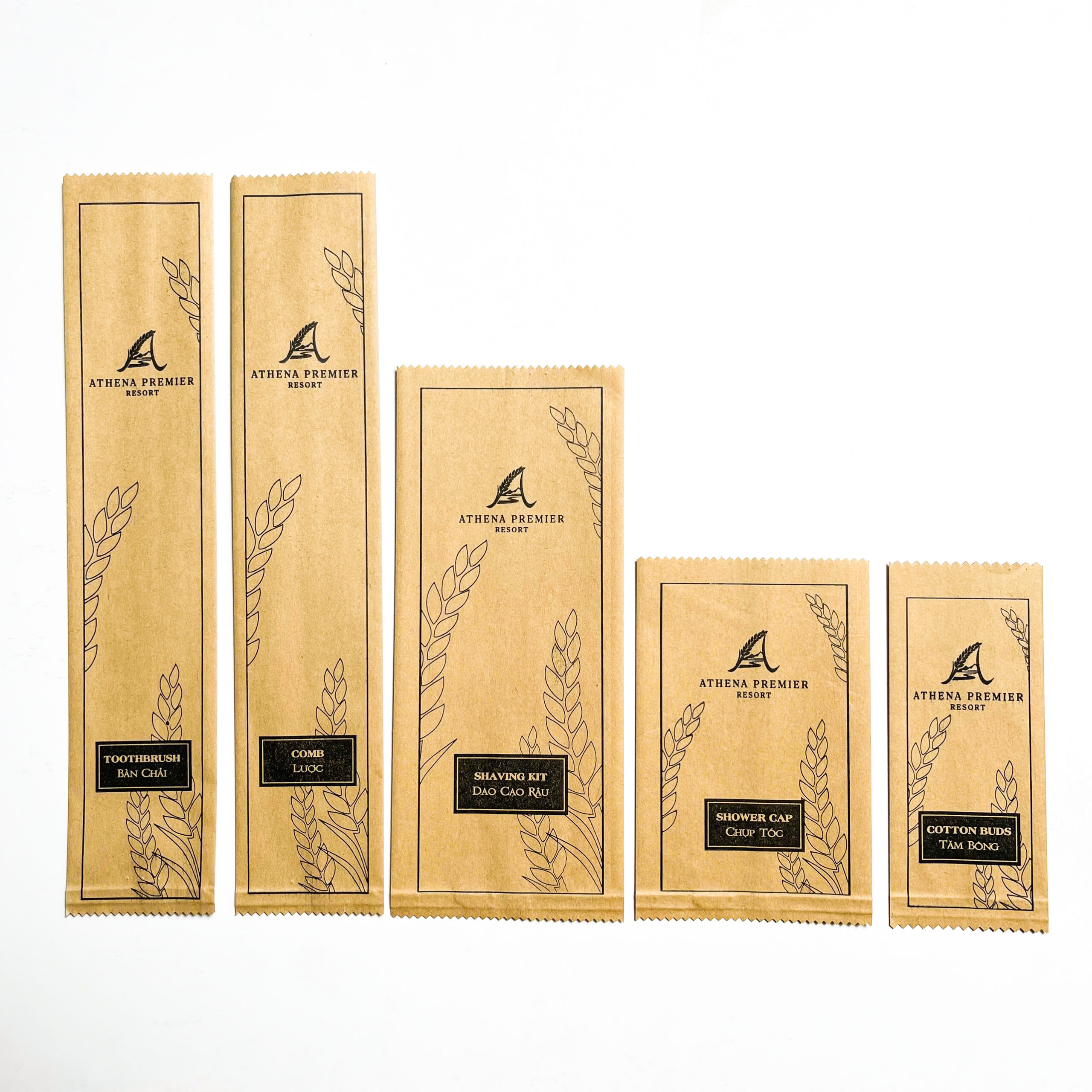 Bao bì đồ dùng tiêu hao khách sạn mẫu thiết kế riêng